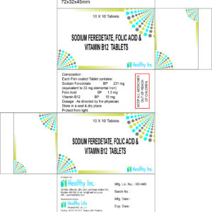 Sodium Feredetate + Folic acid + Vitamin B Tablets, सोडियम फेरेडेटेट + फोलिक एसिड + विटामिन बी गोलियाँ, Comprimidos de Feredetato de Sodio + Ácido Fólico + Vitamina B Comprimés de ,Férédétate de Sodium + Acide Folique + Vitamine B, قرص من فيريديتات الصوديوم + حمض الفوليك + فيتامين ب, 費來乙酸鈉 + 葉酸 + 維生素 B 片 ,comprimidos de feredetato de sódio + ácido fólico + vitamina B, Фередетат натрия + фолиевая кислота + таблетки витамина B , フェレデト酸ナトリウム + 葉酸 + ビタミンB タブレット ,suppliers India, Exporters,Wholesalers India, Distributors India, Generic Supplier,who gmp certified manufacturer