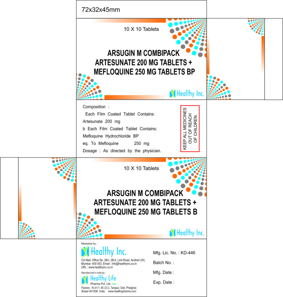 Artesunate + Mefloquine Tablets , आर्टेसुनेट + मेफ्लोक्वीन टैबलेट , Comprimidos de Artesunato + Mefloquina , Comprimés d'Artésunate + Méfloquine , قرص أرتيسونات ملجم + ميفلوكين ملجم , 青蒿琥酯 毫克 + 甲氟喹 毫克錠劑 , Comprimidos Artesunato + Mefloquina , Артесунат + Мефлохин таблетки , アルテスネート + メフロキン錠 , suppliers India, Exporters,Wholesalers India, Distributors India, Generic Supplier,who gmp certified manufacturer