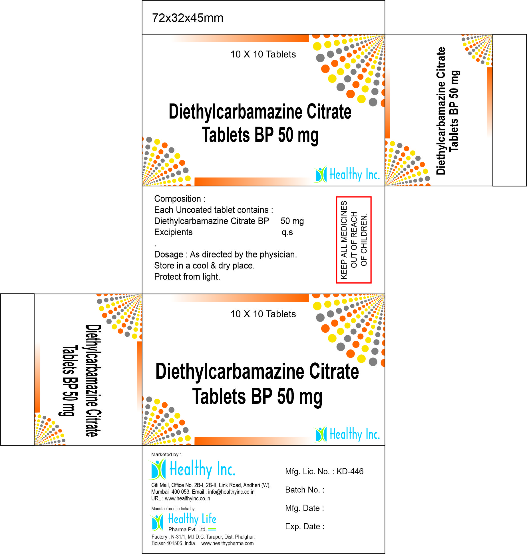 Diethyl Carbamazine Citrate Tablets
