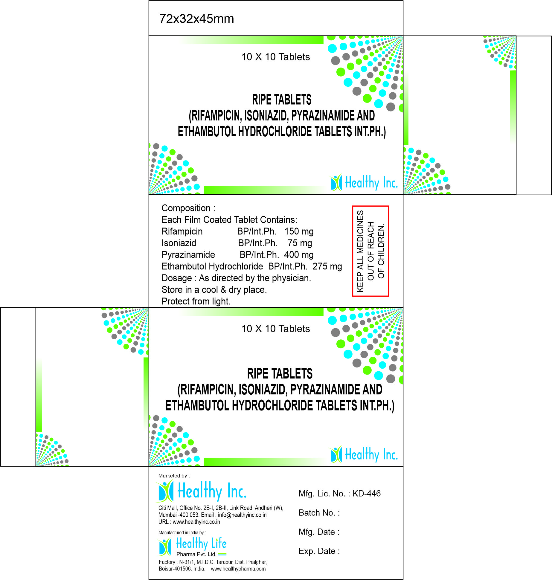 Rifampicin + Isoniazid + Pyrazinamide Tablets (Combi Kit)
